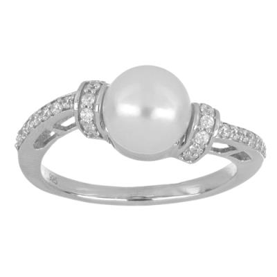 BUY NATURAL WHITE FRESHWATER PEARL GEMSTONE RING IN 925 SILVER